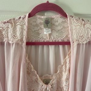 In Bloom Pale Pink Lacey Babydoll Set
